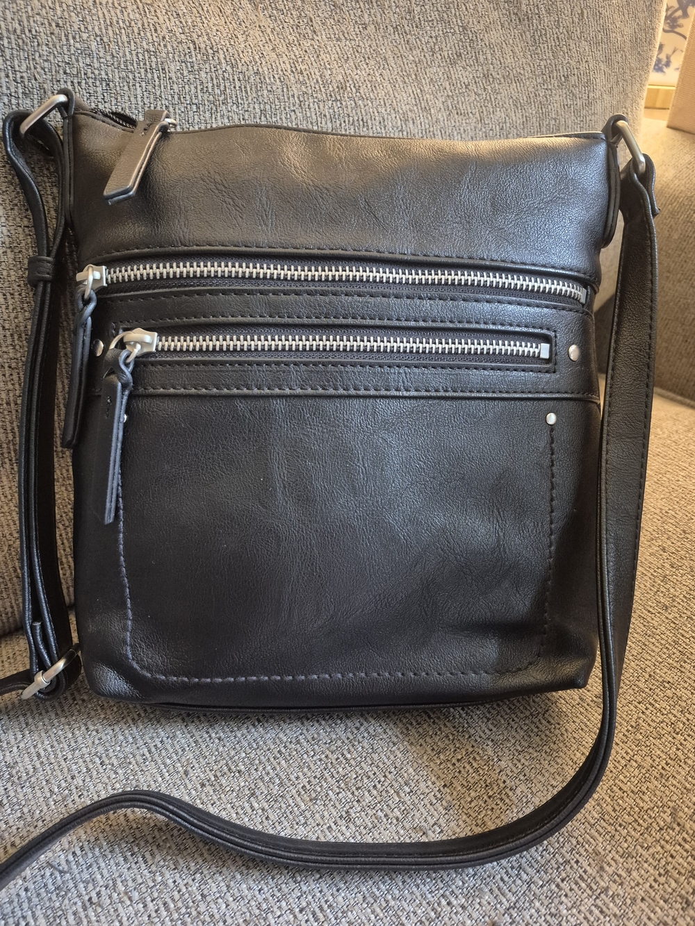 INC International Concepts Black Faux Leather Crossbody Bag - Shoulder Bag
